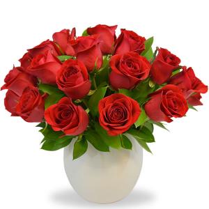 Bowl con 24 rosas rojas