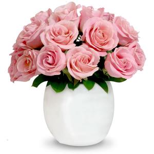 Bowl con 24 rosas rosa