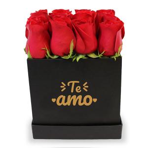 Caja con 16 rosas rojas Te amo