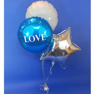 Ramillete de globos Love azul