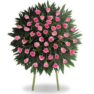 Corona con 50 rosas rosa 