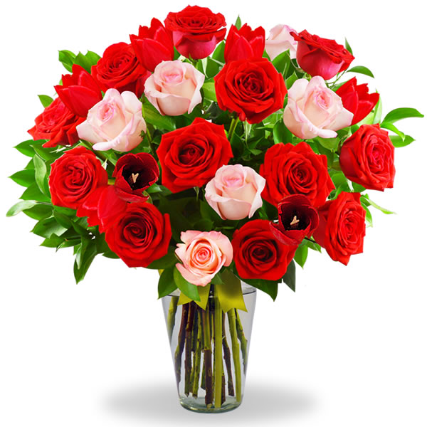 Florero con tulipanes y rosas 2443