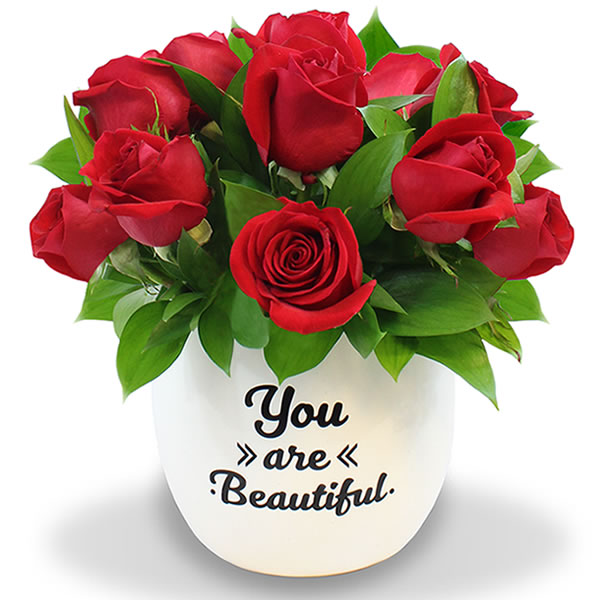 Bowl con 12 rosas rojas You are beautiful 2653