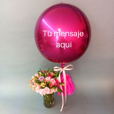 Jar pink y globo esfera personalizado 3283