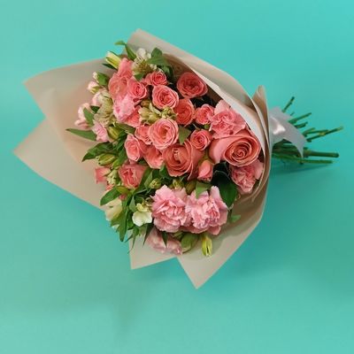 Rosas en ramo con papel coreano 3430