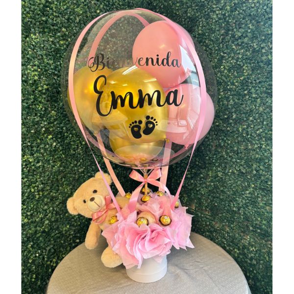 Arreglo burbuja Bienvenida y chocolates 3870