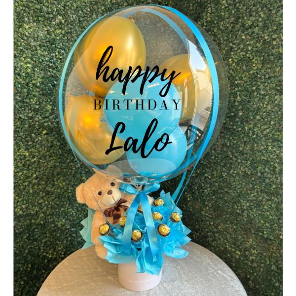 Arreglo burbuja HBD y chocolates 3840