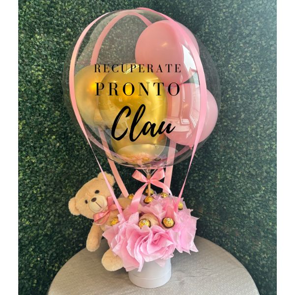 Arreglo burbuja Recuperate pronto pink y chocolates 3874