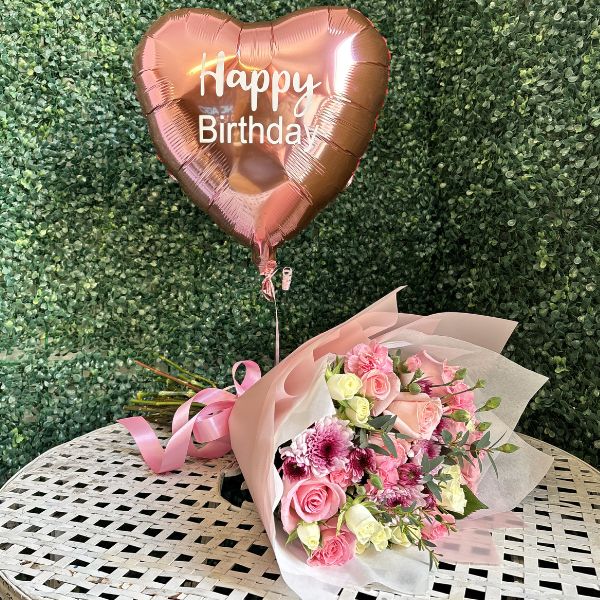 Atado pink con globo HBD 3949