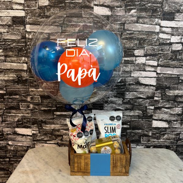 Charola con globo burbuja y Ferreros Rocher 3676