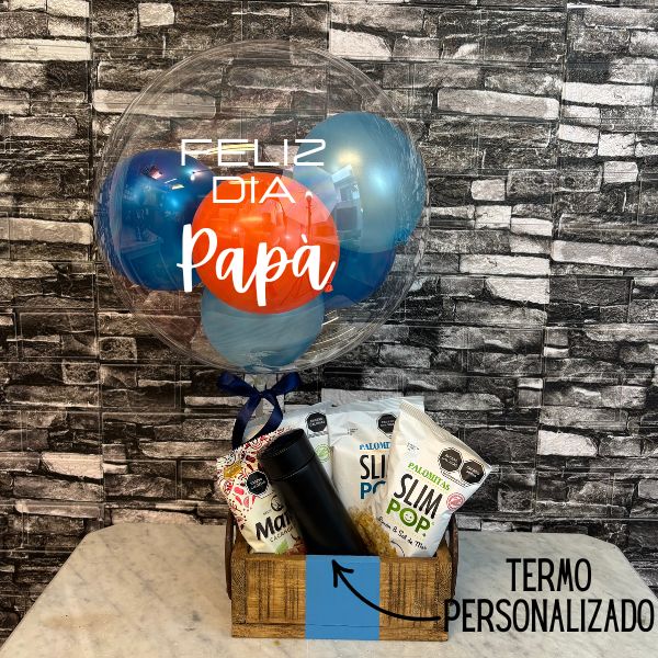 Charola con globo burbuja y termo 3675