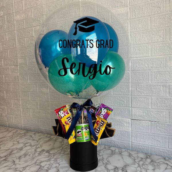Congrats Grad burbuja en caja y botanas 3818