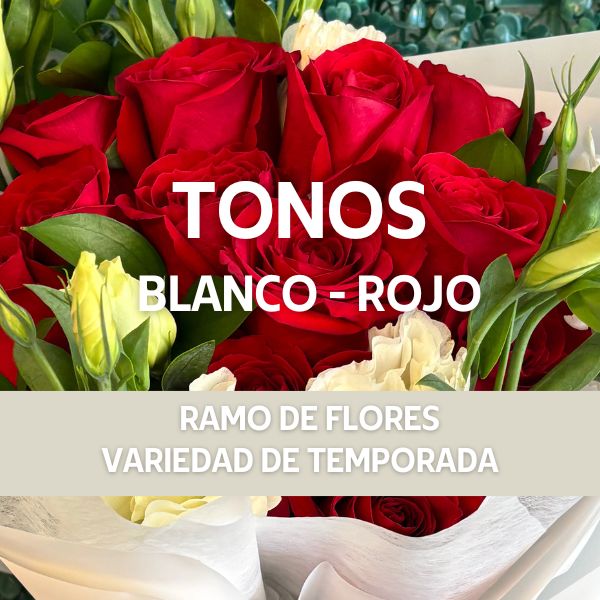 ENTREGA MISMO DÍA - Ramo en tonos blanco y rojo 3929
